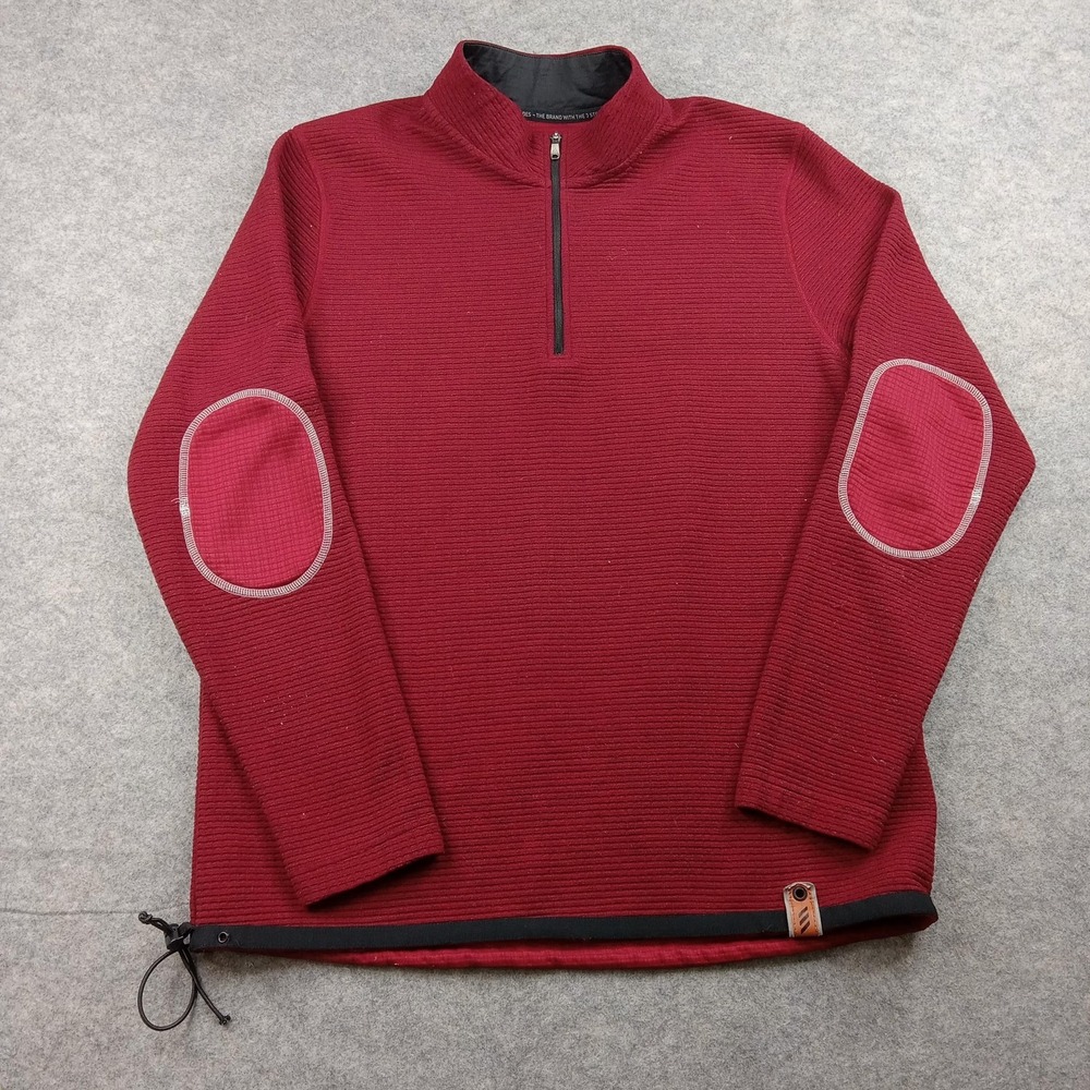 Adidas Sweater Mens XL Sweatshirt Adicross Quarter Zip Golf Pullover Elbow Patch